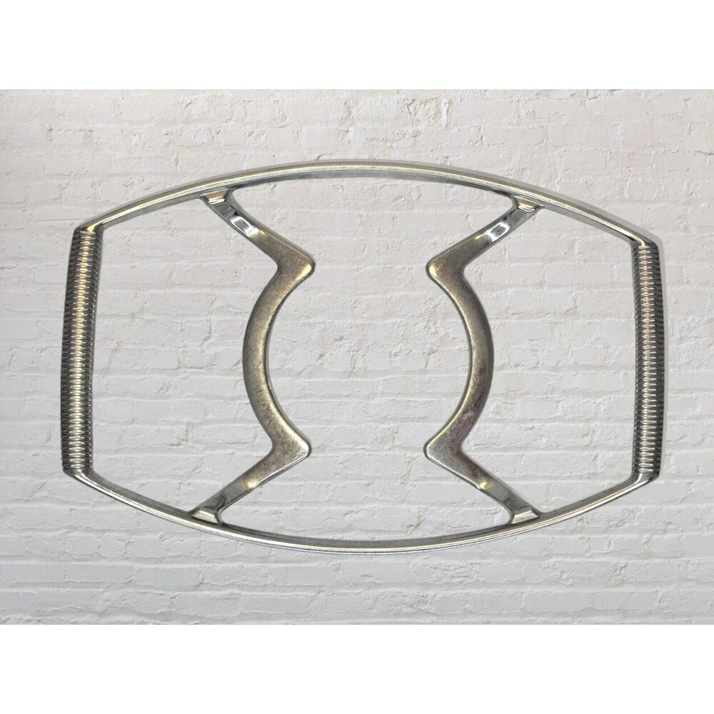 Vtg 70s Corning Ware Metal Trivet Casserole Rack Stand P-11-M-1 Chrome Cradle